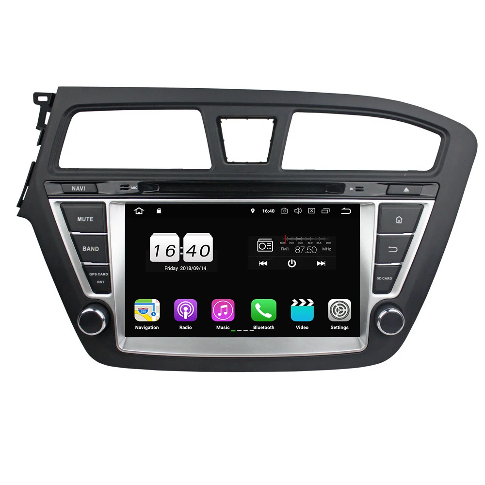 Perfect Android 8.1 Quad Core 8" Car radio dvd GPS Multimedia Head Unit for Hyundai I20 2014 2015 With Bluetooth WIFI USB Mirror-link 1