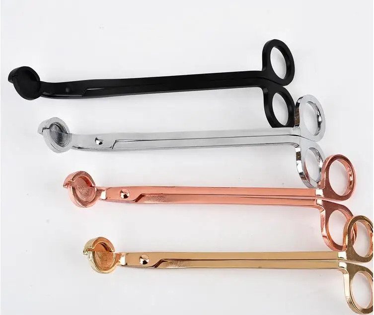 

50pcs/lot 17CM Stainless Steel Candle Wick Trimmer Oil Lamp Trim Scissor tijera tesoura Cutter Snuffer Tool Hook Clipper lin2384