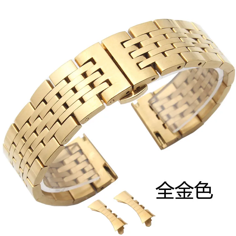 

High-quality men's stainless steel watchband gold watchband butterfly watch buckle free of postage simple installation free tool