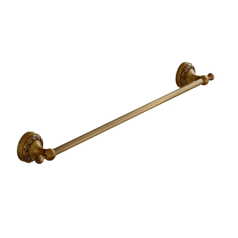 Antique Brass Towel Rack Bar Single Rod European Creative Carved