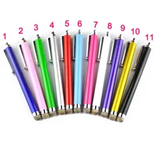 500 шт. волоконно-Тканевый наконечник металлический стилус сенсорная ручка для iPad iPhone 6 S 7 8 samsung htc для MOTO смартфон планшет xiaomi huawei подарок