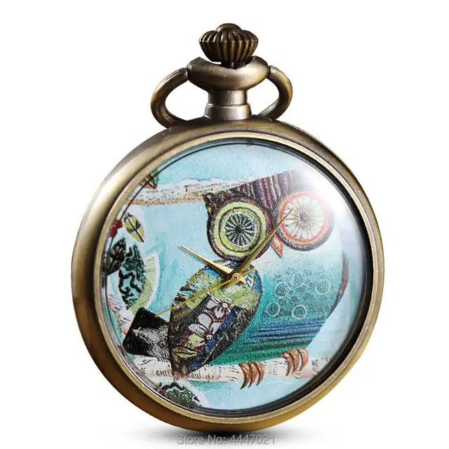 Printing Owl Pocket Watch Chains Vintage Quartz Personalised Pocket Watches Stea Printing Owl Pocket Watch Chains Vintage Quartz Personalised Pocket Watches Stea