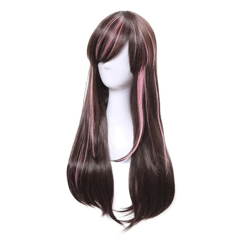 ROLECOS Kizuna AI Косплей головные уборы 65 см/25,6 дюйм(ов) длинные коричневые розовые аксессуары для волос косплей синтетические волосы