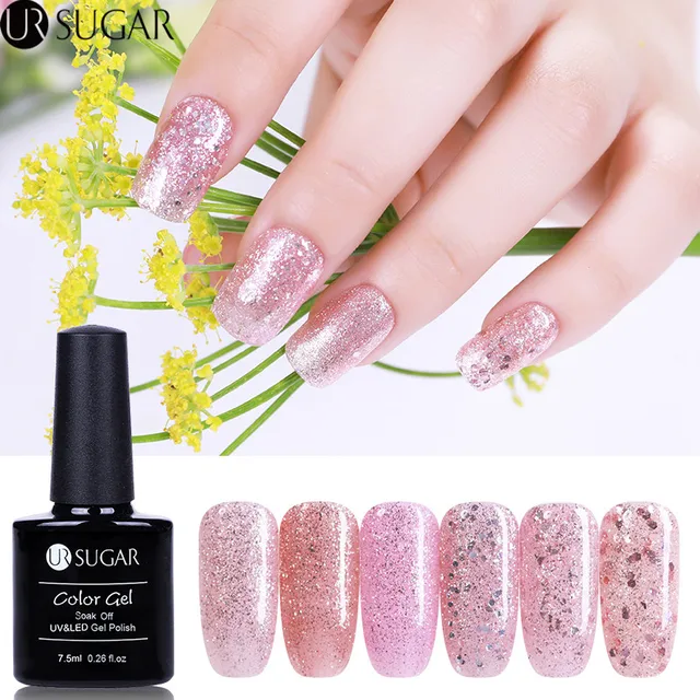 Ur Sugar Luminous Gel Polish Rose Gold Shiny Glitter Uv Ur Sugar Luminous Gel Polish Rose Gold Shiny Glitter Uv Fluorescent 7 5ml Soak