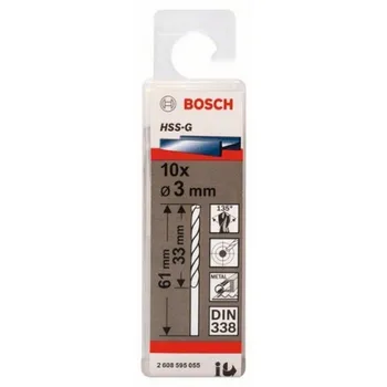 

BOSCH 2608595055 for metal Drill HSS-G DIN338 3,0x33x61 10uds