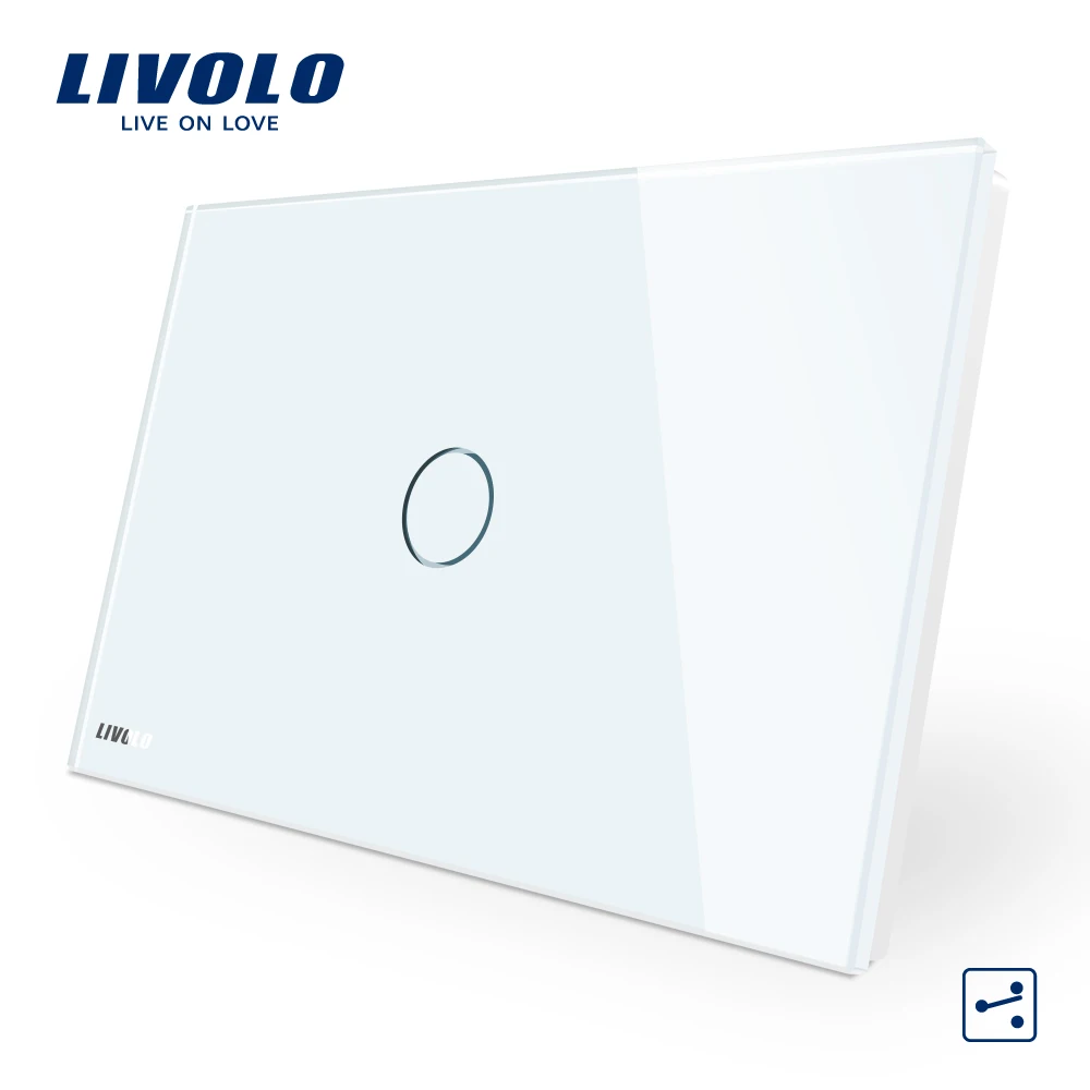 Economici LIVOLO AU US standard, interruttore di Tocco, VL C901S 11, 1 gang 2 vie, touch Screen Interruttore Della Luce, Pannello Bianco di Cristallo