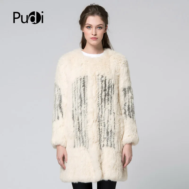 

Aorice CT7032 real rabbit fur coat