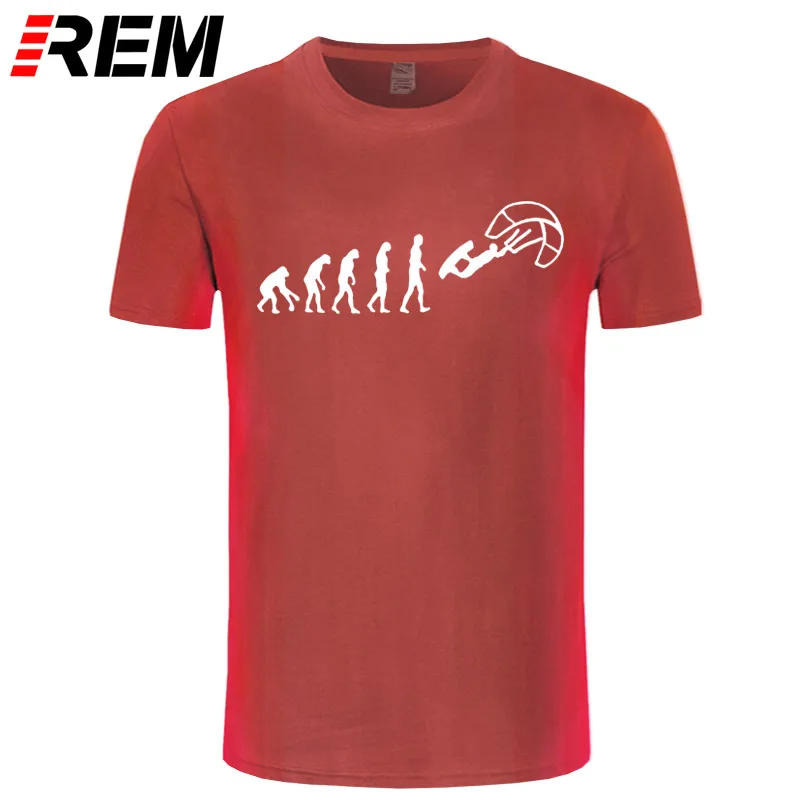 REM Funny Kitesurf Shirt-Kite Surfinger Evolution Kite Boarding, хлопок, футболка классная с принтом, облегающая футболка с буквенным принтом