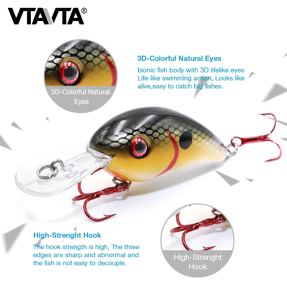 VTAVTA CD1 كرنك الطعم الصيد إغراء الطعم الاصطناعي Crankbait معالجة المتذبذب التصيد الصيد Swimbait طُعم صلب باس توبواتر VTAVTA CD1 كرنك الطعم الصيد إغراء الطعم الاصطناعي Crankbait معالجة المتذبذب التصيد الصيد Swimbait طُعم صلب باس توبواتر