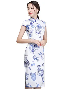 

Shanghai Story Short Qipao Faux Silk Chinese Traditional Dress Oriental dress Chinese Women's Clothing Vintage Cheongsam