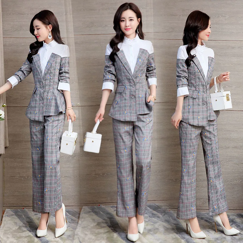 Femmes De 2 Costume Ensemble 1 La Réseau 2019 Pièces Ensembles Mince Tenue Taille Nouveau Coréenne Version Deux Tempérament Plus Tweed w16CUq