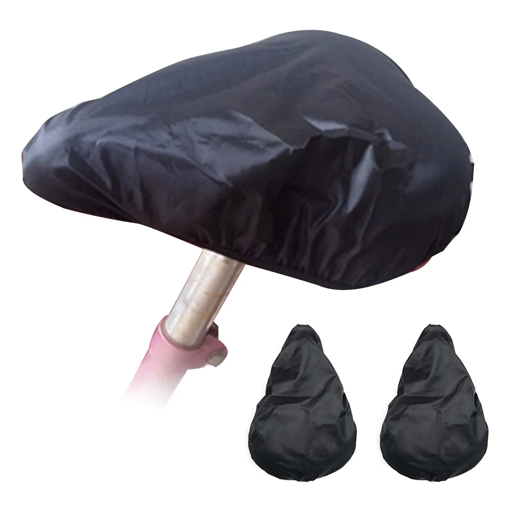 

2 Pcs Cycling Dust Resistant Accessories With Drawstring Bicycle Waterproof Bike Seat Saddle Rain Cover Protection