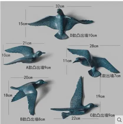 Трехмерные настенные наклейки, красивые птицы, товары для украшения дома, изделия из смолы с птицами - Цвет: style  3