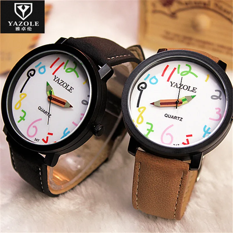 

YAZOLE Cartoon Lovely Rabbit Watches Artificial Leather Watchband Quartz Watch Women Fashion Life Waterproof Wristwatches E43