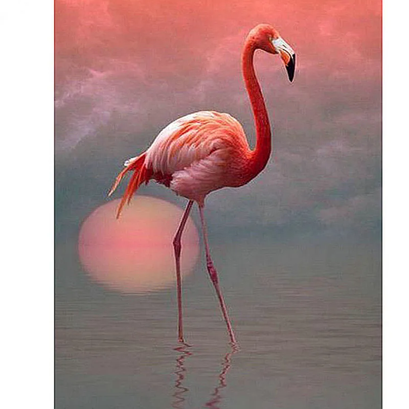DIY Diamond Embroidery Sunset Flamingo Full S 5d Diamond Painting