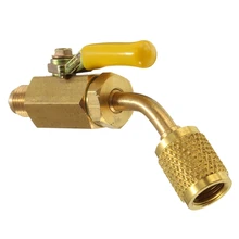 R410a R134a латунь запорный клапан для A/C зарядные шланги вентиляции и кондиционирования 1/4 дюйма хладагент переменного тока