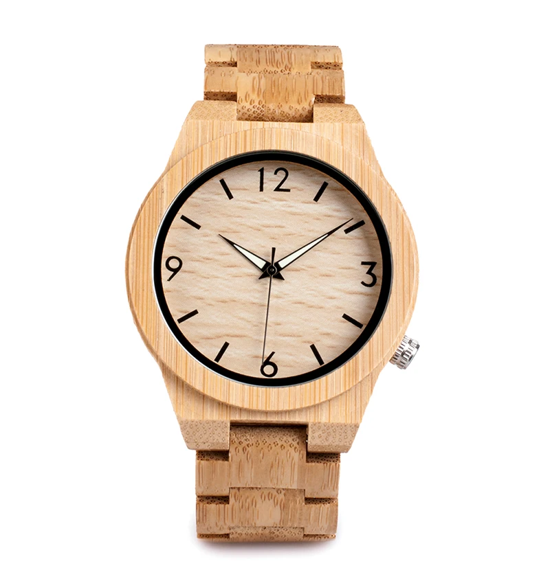 BOBOBIRD D27 Natural All Bamboo Wood Watches Top Brand Luxury Men Watch Wth Japanese 2035 Movement For Gift