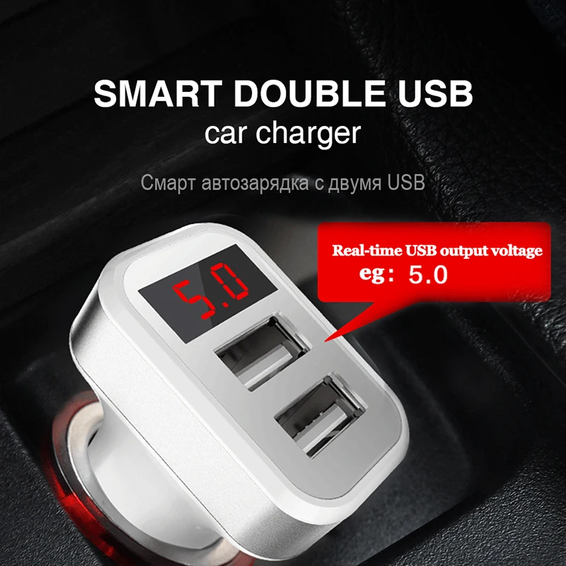 

2.1A Dual Usb Car Charger Universal Fast Smart Mini Mobile Phone Car-Charger for Xiaomi iPhone/Apple Samsung iPad For huawei
