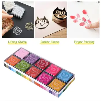 

20 Pcs Multi-Colored Giant Ink Pad Scrapbooking Inkpad Stamp Seal Decoration Colorful Fingerprint Stencil Card