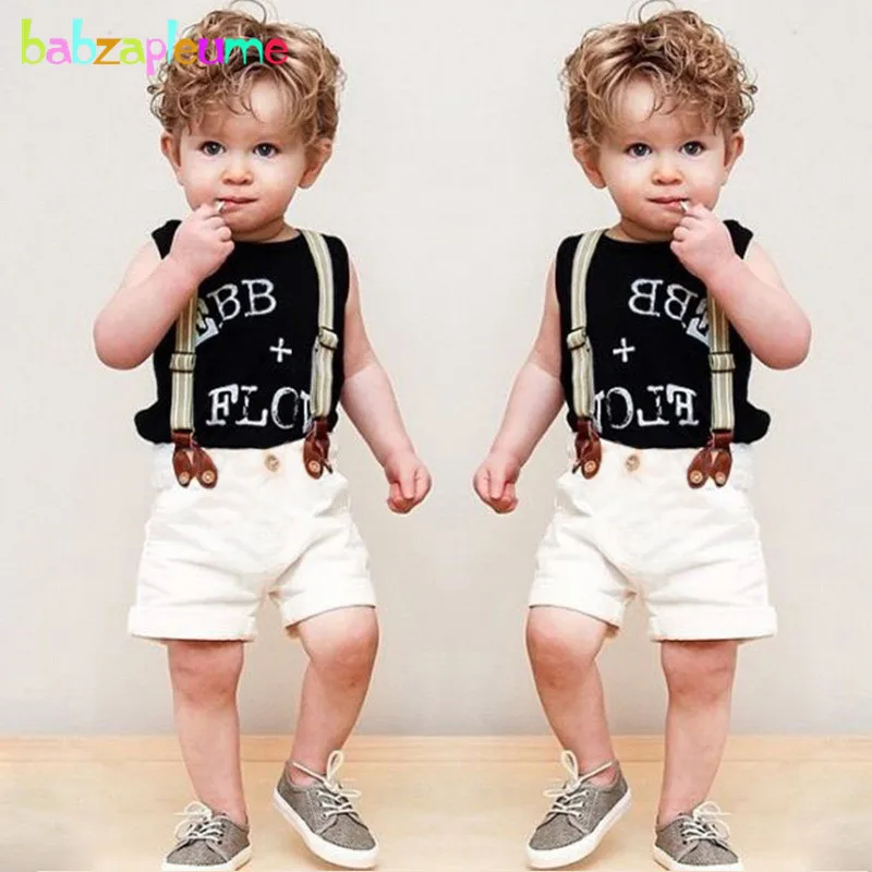 baby boy short suspenders outfit