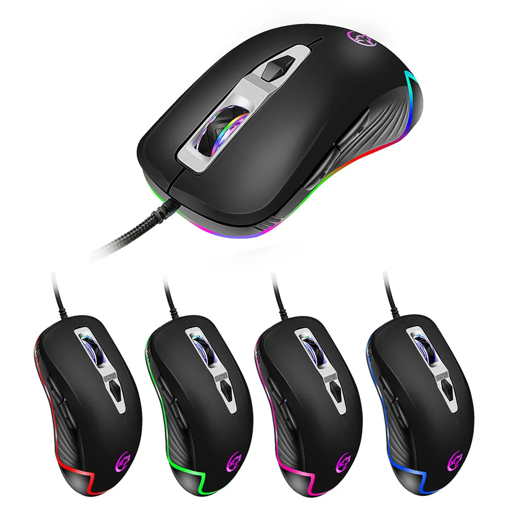 

USB Gaming Mouse Cable RGB 6Backlight Macro Programmable Buttons Black Gamer