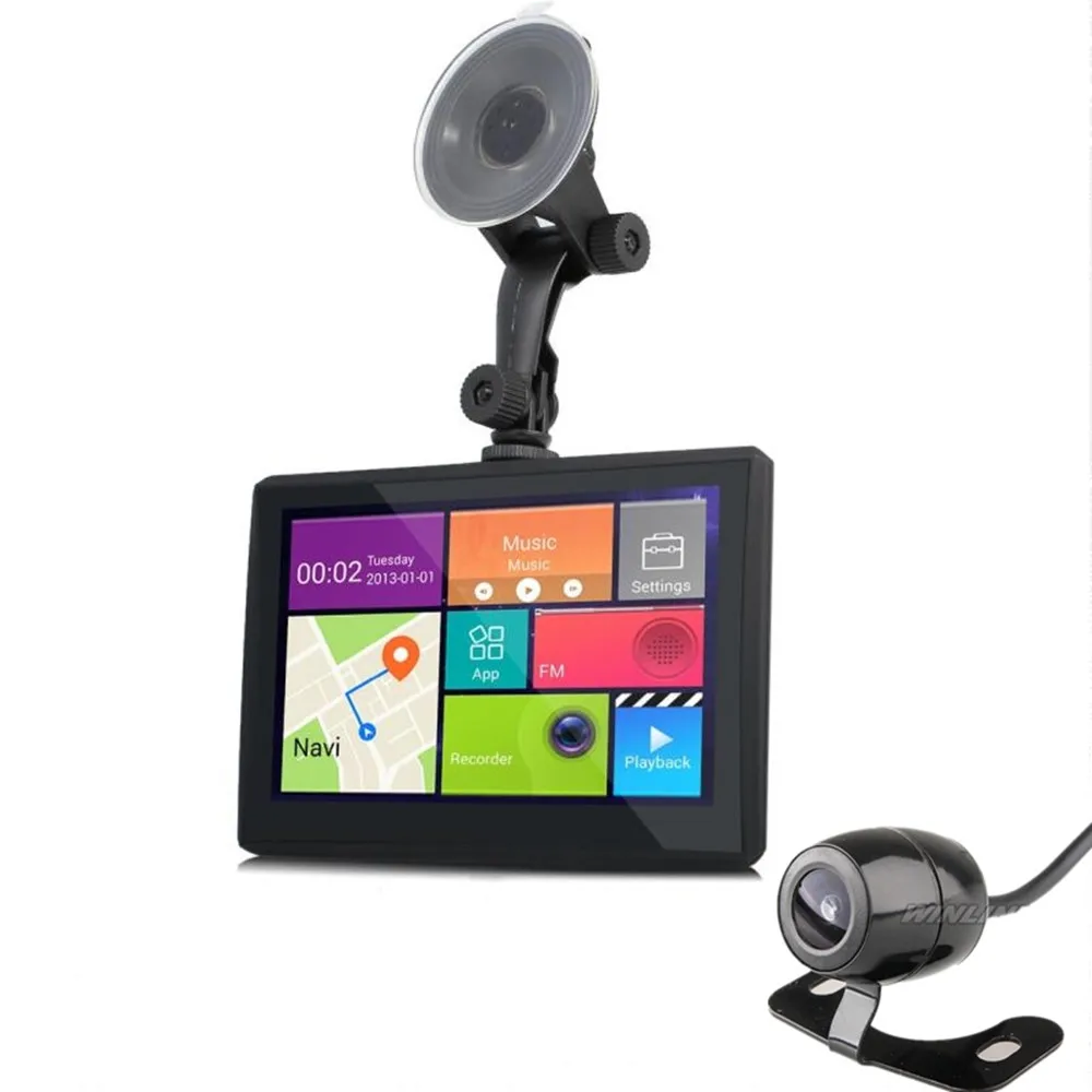 

Ecartion 7" Android Car GPS Navigation Wifi FM Car DVR Video Recorder HD 1080P With Rearview Camera Parking Reverse Image