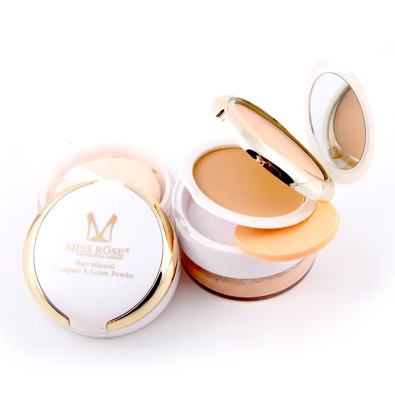 Miss Rose face makeup 3 in 1 bare mineral compact & loose powder