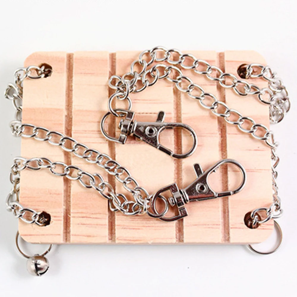 Funny Hamster Wooden Toys Swing Ladder Bell Pet Rat Bird Hanging Cage Products Small Animals Pets Play Toys 88x70x10mm