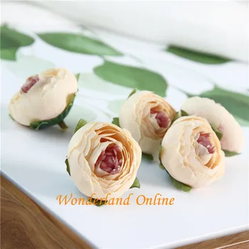

6Colors 3.5CM Artificial Silk Tea Rose Flower Heads For Wedding Apparel Decoration Hairpin Wreath DIY Accessories