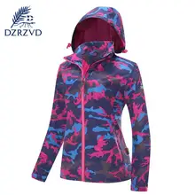 Осень Зима Для женщин Спорт на открытом воздухе камуфляж стрейч пальто Кемпинг походы Костюмы Пеший Туризм Рыбалка Охота Водонепроницаемый куртка