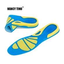 NANCY TINO/гелевые стельки для мужчин и женщин, стельки для бега и пешего туризма, лучшая полная длина стельки, впитывающие ударные силиконовые стельки для обуви