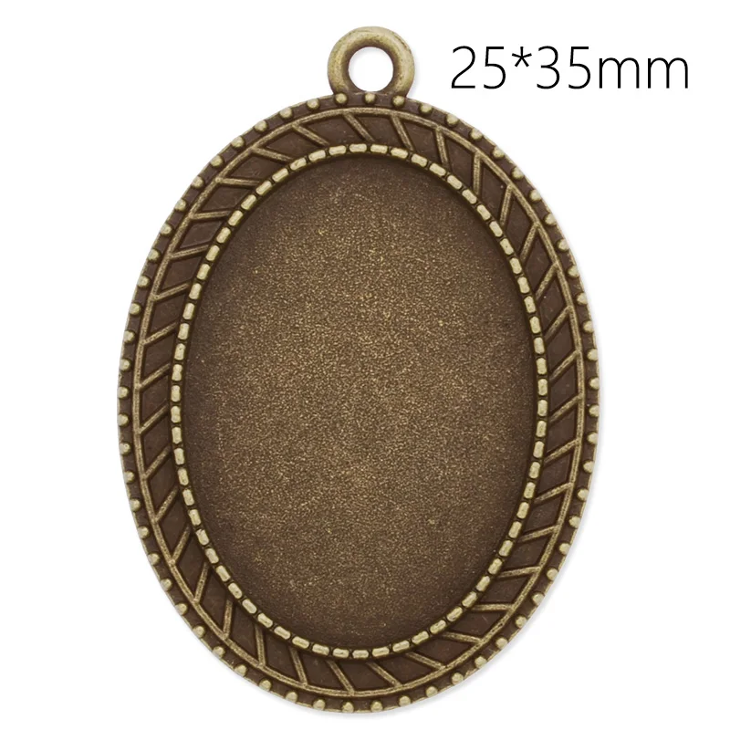 20PC Pendant Trays 35x25MM Oval Antique Bronze Necklace Pendant