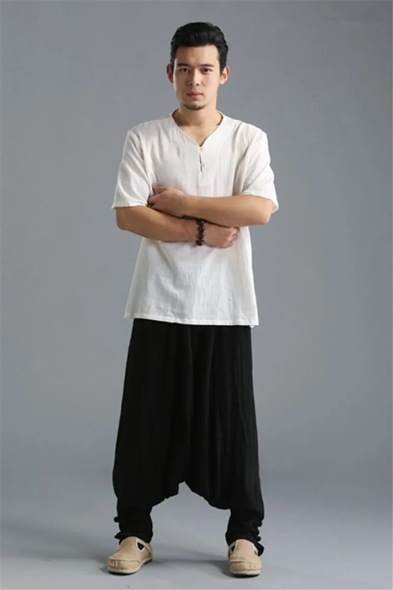 Льняные мужские рубашки китайская культура Мужская рубашка тонкий короткий рукав бренд 2019 Лето мужские рубашки дышащие азиатские Большие