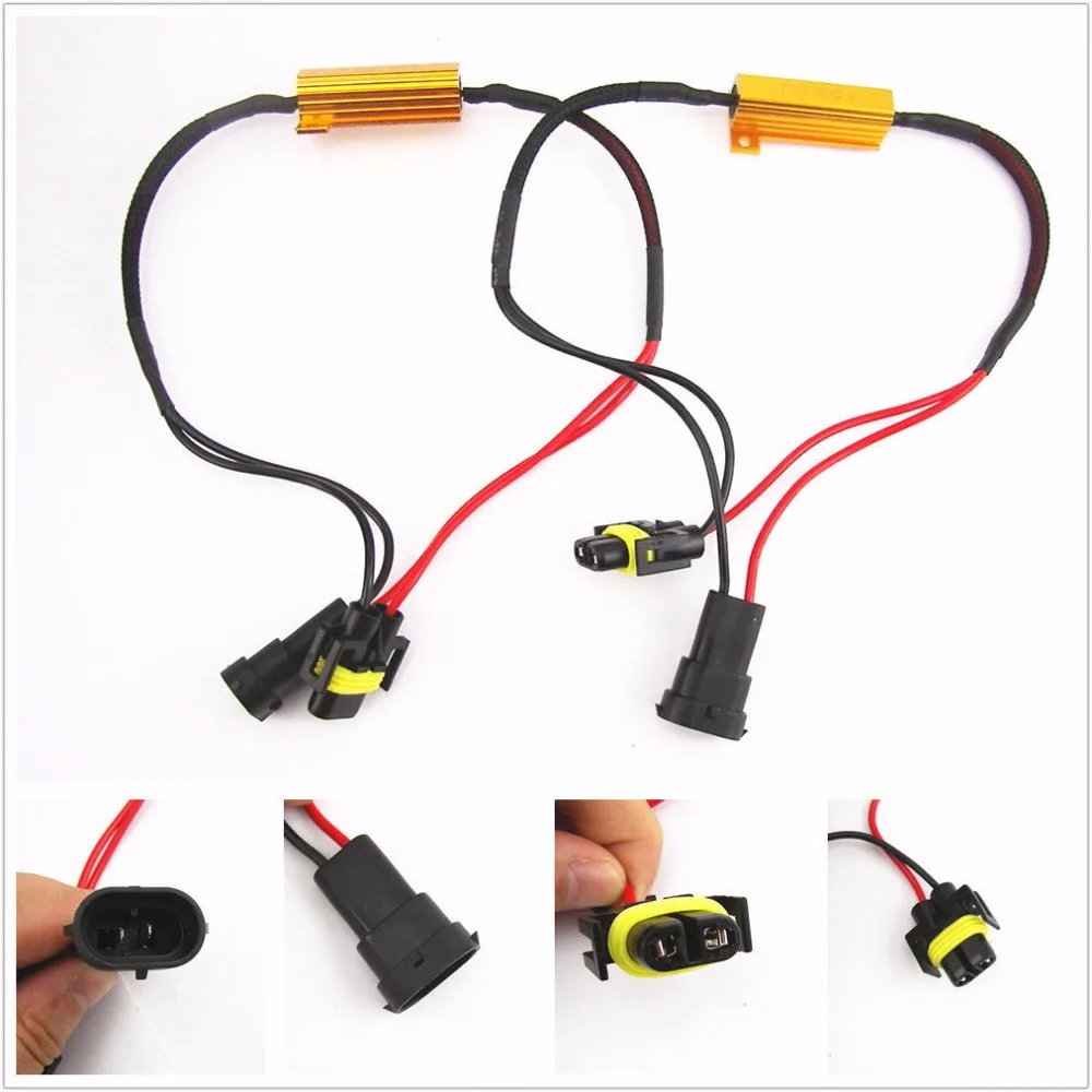 

H11 LED DRL Fog Light Canbus 50W 6Ohm Load Resistor Wiring Canceller Decoder
