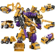 New Children's Toy Deformation Engineering Car Booming King Kong Series Robot Model Six-in-one Suit Children's Health Toys one robot