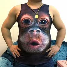 Большие размеры S-5XL 3D спортивные мужские майки Горячая Лето животные смешная Горилла Панда печатных мужчин случайный бренд Танк AD0522