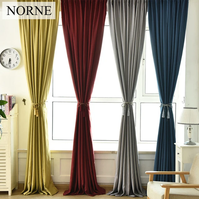 NORNE Effen Kleur Faux Linnen Kamer Verduistering Gordijnen ... NORNE Effen Kleur Faux Linnen Kamer Verduistering Gordijnen ...