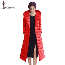 Портативный тонкий длинный пуховик женский белая утка вниз женские с капюшоном ультра легкий парка Женский вниз Верхняя одежда Пальто XY378