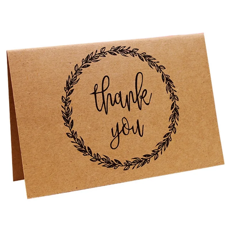 3-Pack коричневая крафт-бумага спасибо поздравительные открытки украшение для свадьбы открытка и крафт-бумага конверты дизайны оптом 4x6 дюймов