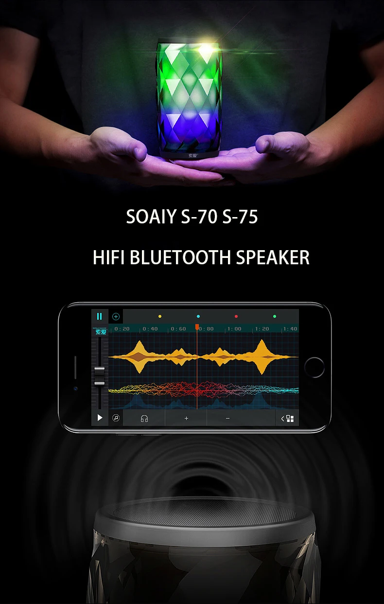 SOAIY S70 S75 беспроводной Bluetooth динамик Настоящее долгое время воспроизведения 10 часов 19 Вт Высокое качество открытый динамик