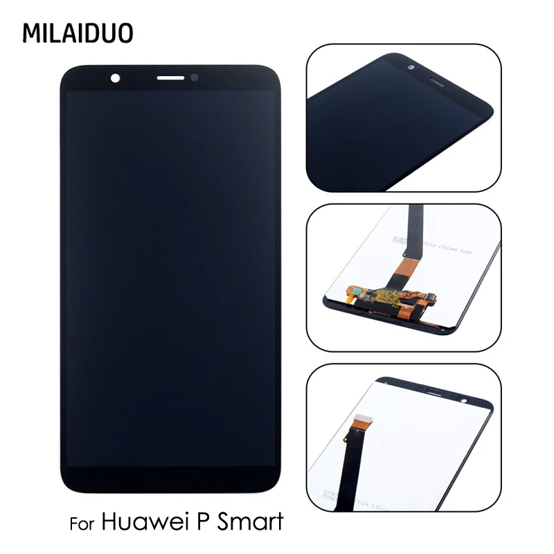 compatibile per HUAWEI P SMART (FIG-LX1 FIG-L21 / ENJOY 7S (5.65) Custodia Cover Case Stand Flip Libro Gel Silicone TPU Magnetica Portafoglio Eco Pelle Porta Carte (BLU
