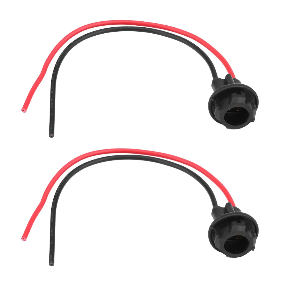 

2pcs T10 W5W Car Plug-in Light Bulb Extension Socket Holder Connector Soft Rubbersocket holder made of rubber material soft heat