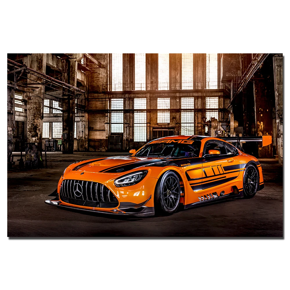 

AMG GT3 Sport Car Wall Art Posters and Prints Framed Canvas Painting For Home Decor