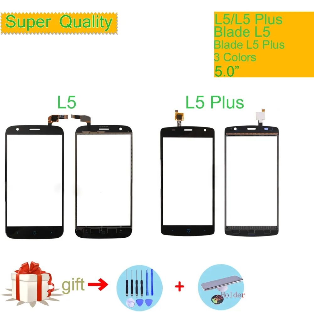 

Touch Screen Digitizer For ZTE Blade L5 L5 Plus L5Plus Touch Panel Touchscreen Lens Front Glass Sensor NO LCD L5 Plus Touch