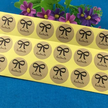 

2000PCS/Lot circular Printed above"handmade"and butterfly Festival Sticker Labels Adhesive Stickers DIY For Box/gift/envelope