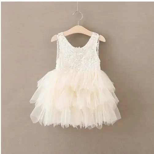 Retail 2017 Girls summer laceflower princess dress girls wedding dress girl dresses BW66