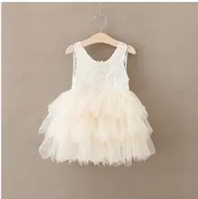 Détail 2017 Filles d’été laceflower princesse robe, filles de mariage robe, fille robes, BW66