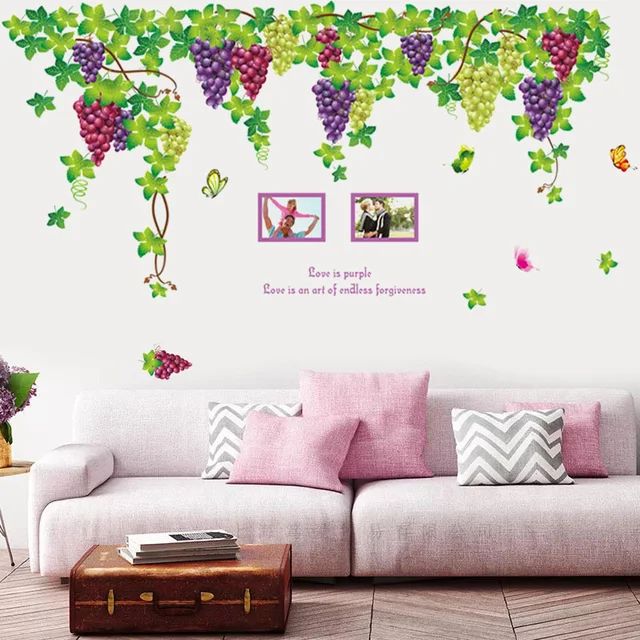 Special Offers Grape vine Purple grapes wall stickers Vinyl DIY Wall Decals For Living room Sofa Background wall dining room Home Decoration Special Offers Grape vine Purple grapes wall stickers Vinyl DIY Wall Decals For Living room Sofa Background wall dining room Home Decoration