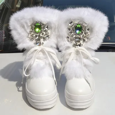 4 De 2018 Bottes Main 7 Chaussures Réel Grande 3 10 À 8 Fourrure Lapin 1 2 Épais Hauts Neige D'hiver 5 40 Diamant 6 Taille La 9 Plus l1TJF3Kc