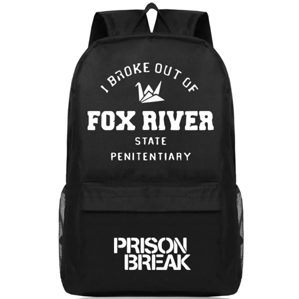 

Zshop Luminous Famous USA Opera Prison Break Backpack FOX RIVER Theme Schoolbag Bookbag Teenagers Daypack